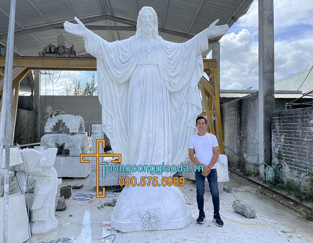 Tượng chúa giesu cứu thế bằng đá trắng đẹp