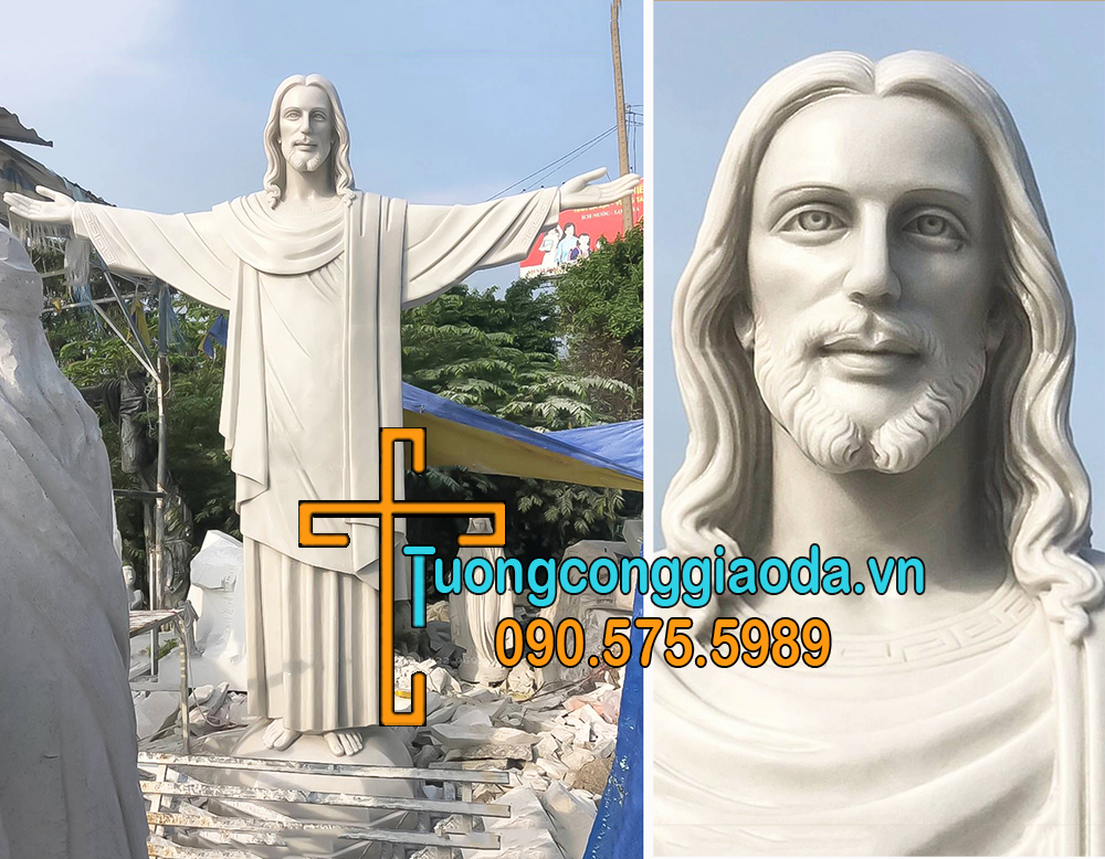 Tượng chúa kitô cứu thế bằng đá trắng đẹp