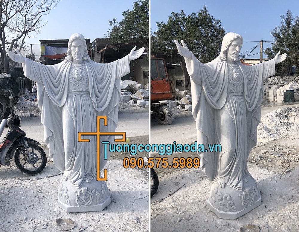 Tượng chúa kito vua đá cẩm thạch trắng đẹp