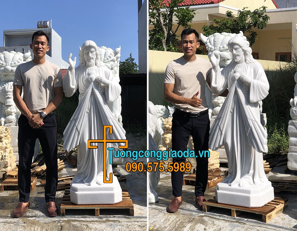 Tượng Lòng Thương Xót Chúa Đá Non Nước Cao 1m5: