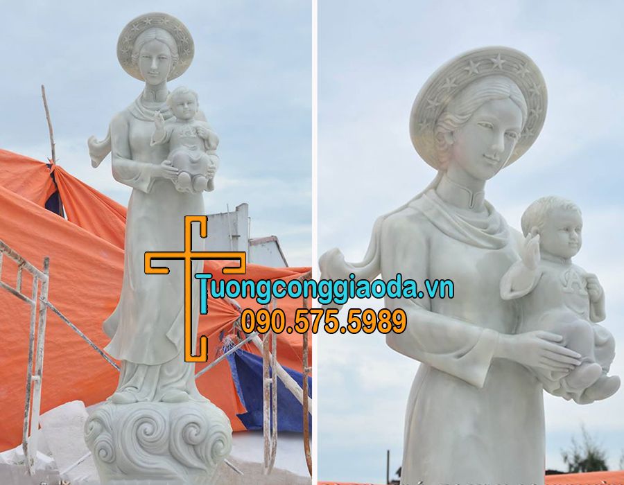 Tượng đức mẹ Việt Nam đá trắng non nước Đà Nẵng