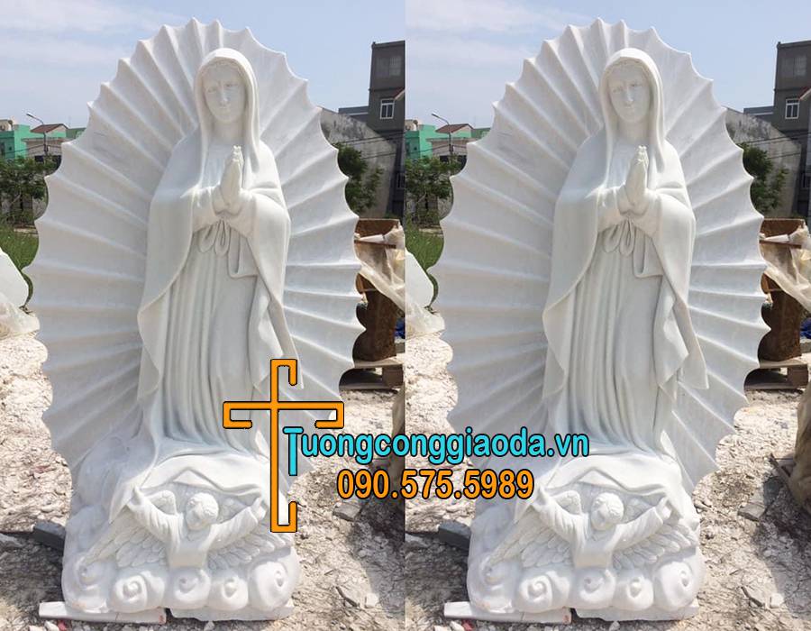 Tượng đức mẹ lên trời đá trắng non nước đẹp