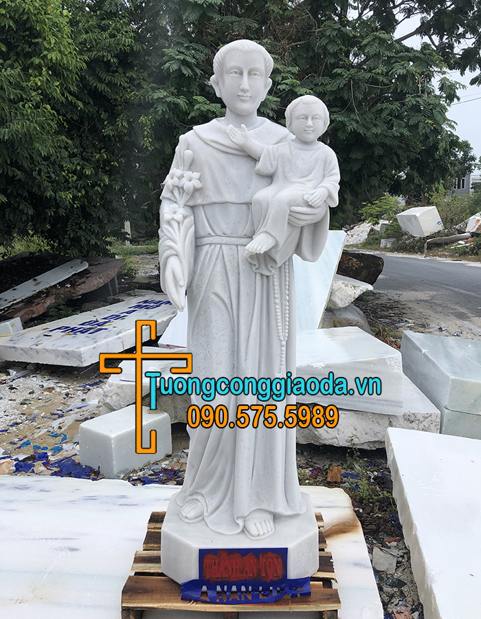 Mẫu tượng thánh anton bằng đá đẹp cao 2m