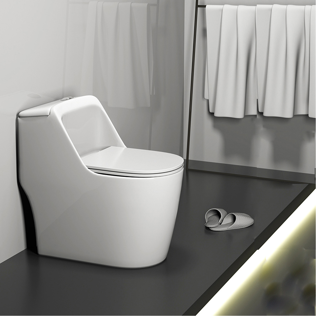 Thiết kế bàn cầu liền khối CR6619 với kiểu dáng hiện đại, tinh tế