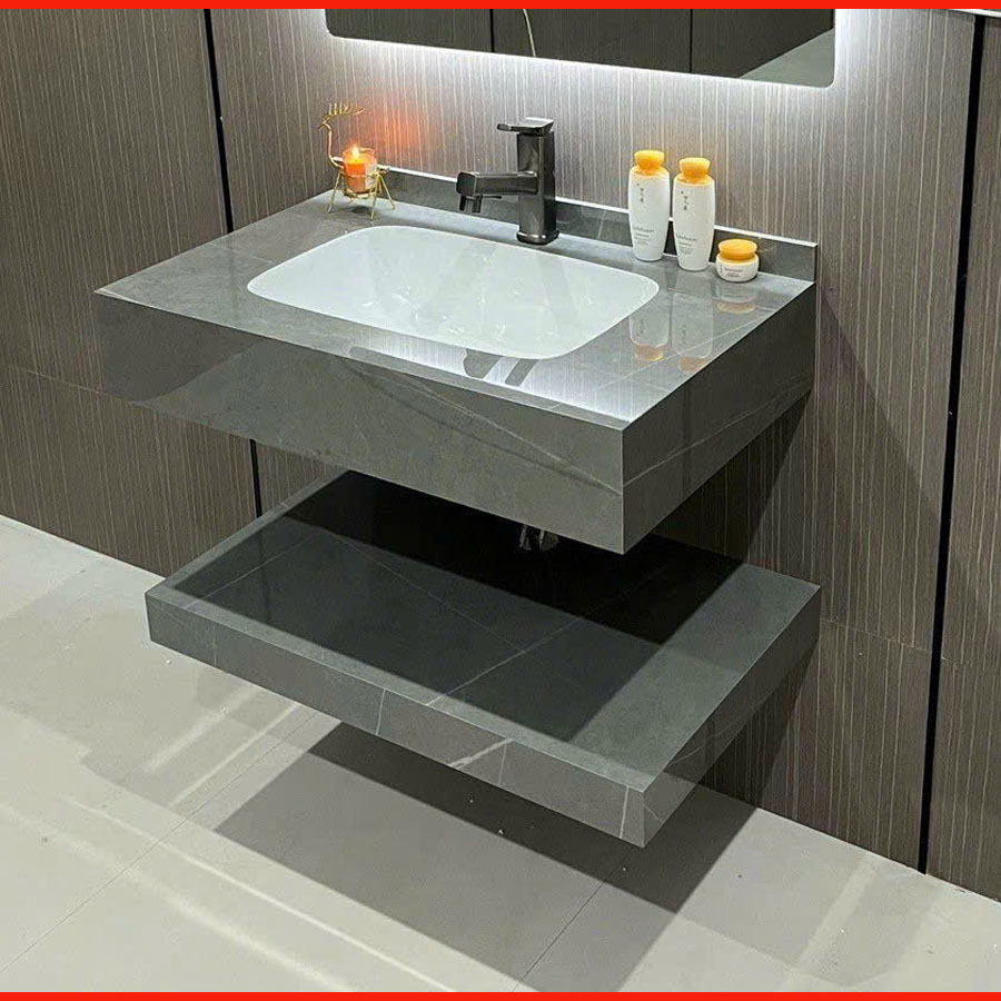 Bàn đá 2 tầng FTF36 – Chất liệu đá cao cấp, chống thấm, chống trầy xước, có 3 màu sắc: Xám, Trắng, Đen