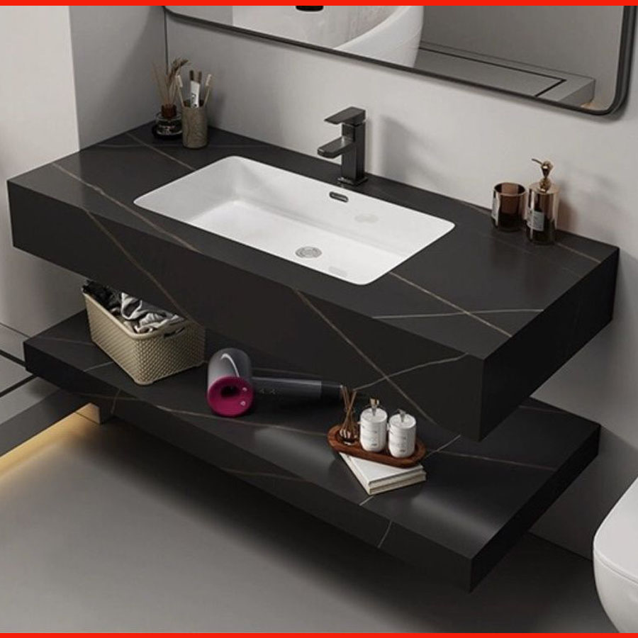 Bàn đá đen bóng SKL03 – Chống thấm, chống trầy xước, thiết kế sang trọng, phù hợp nhiều không gian.