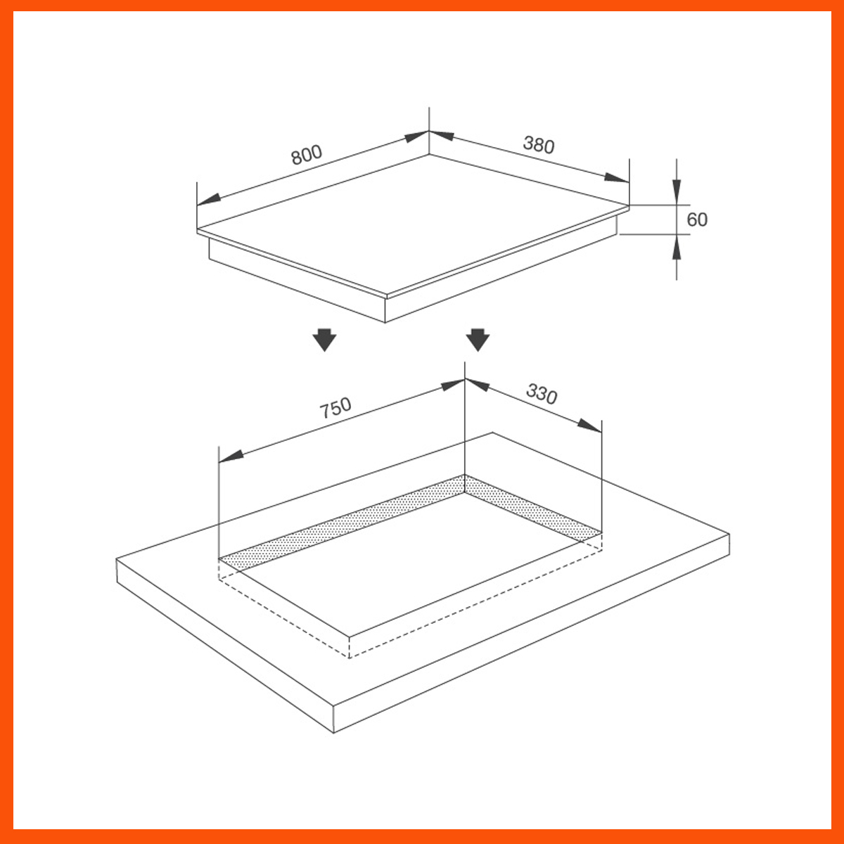 Bản vẽ kỹ thuật Bếp từ MALLOCA MH-03IS