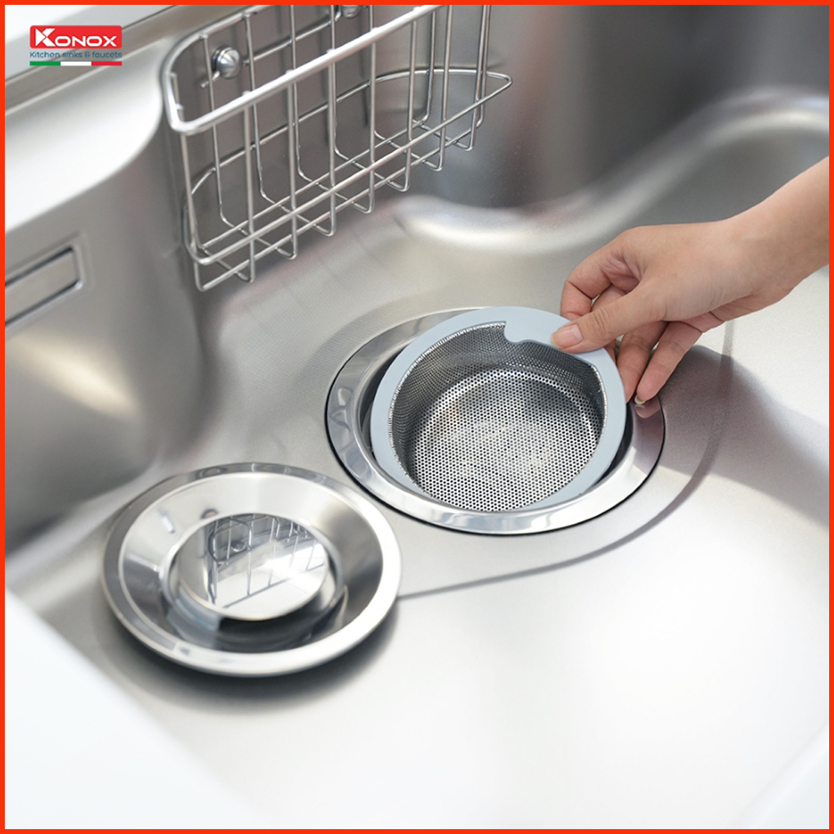 Bộ lọc rác 3 lớp chống tắc nghẽn, giúp thoát nước nhanh và sạch sẽ hơn