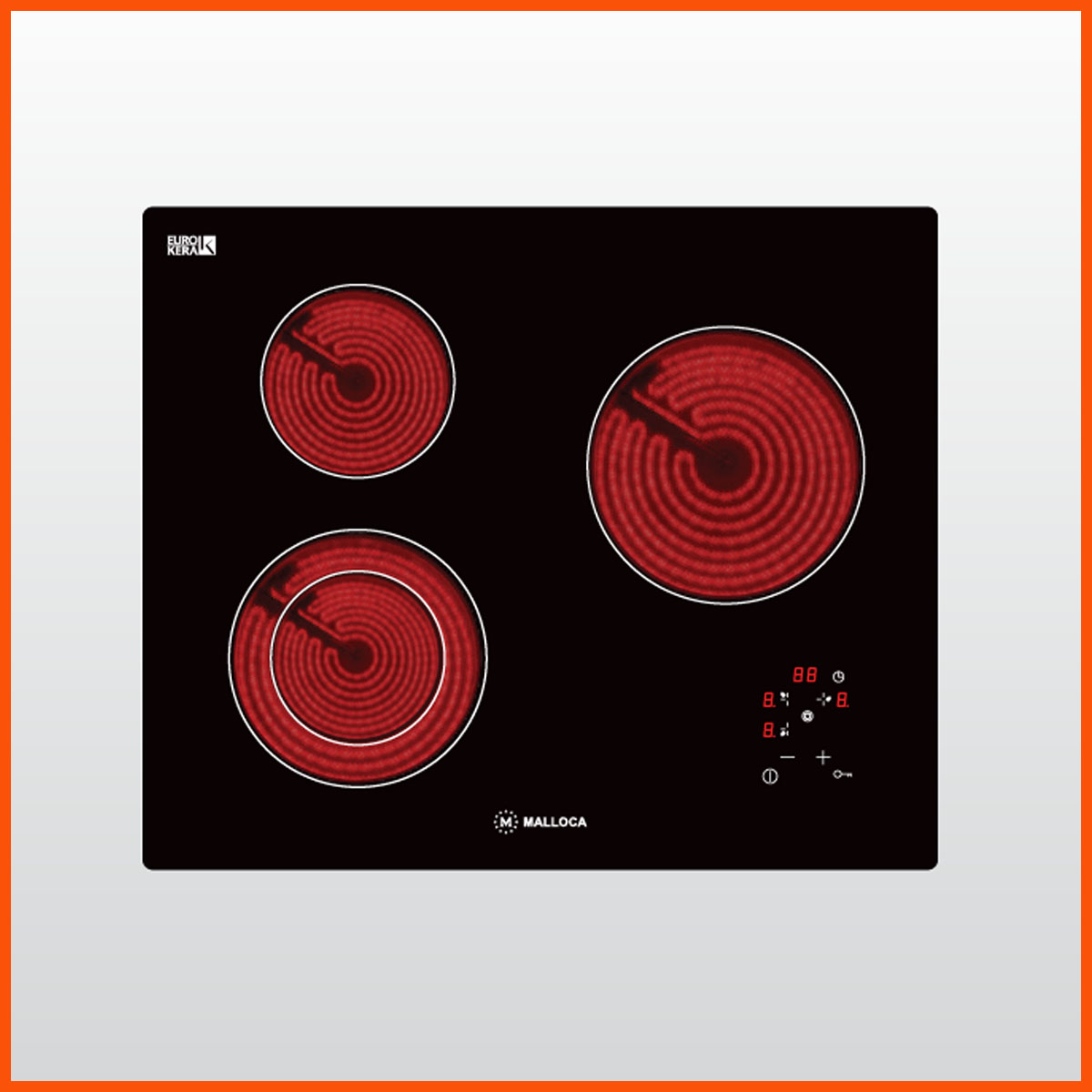 Bếp điện Malloca MH-03R 3 vùng nấu chính hãng, thiết kế sang trọng