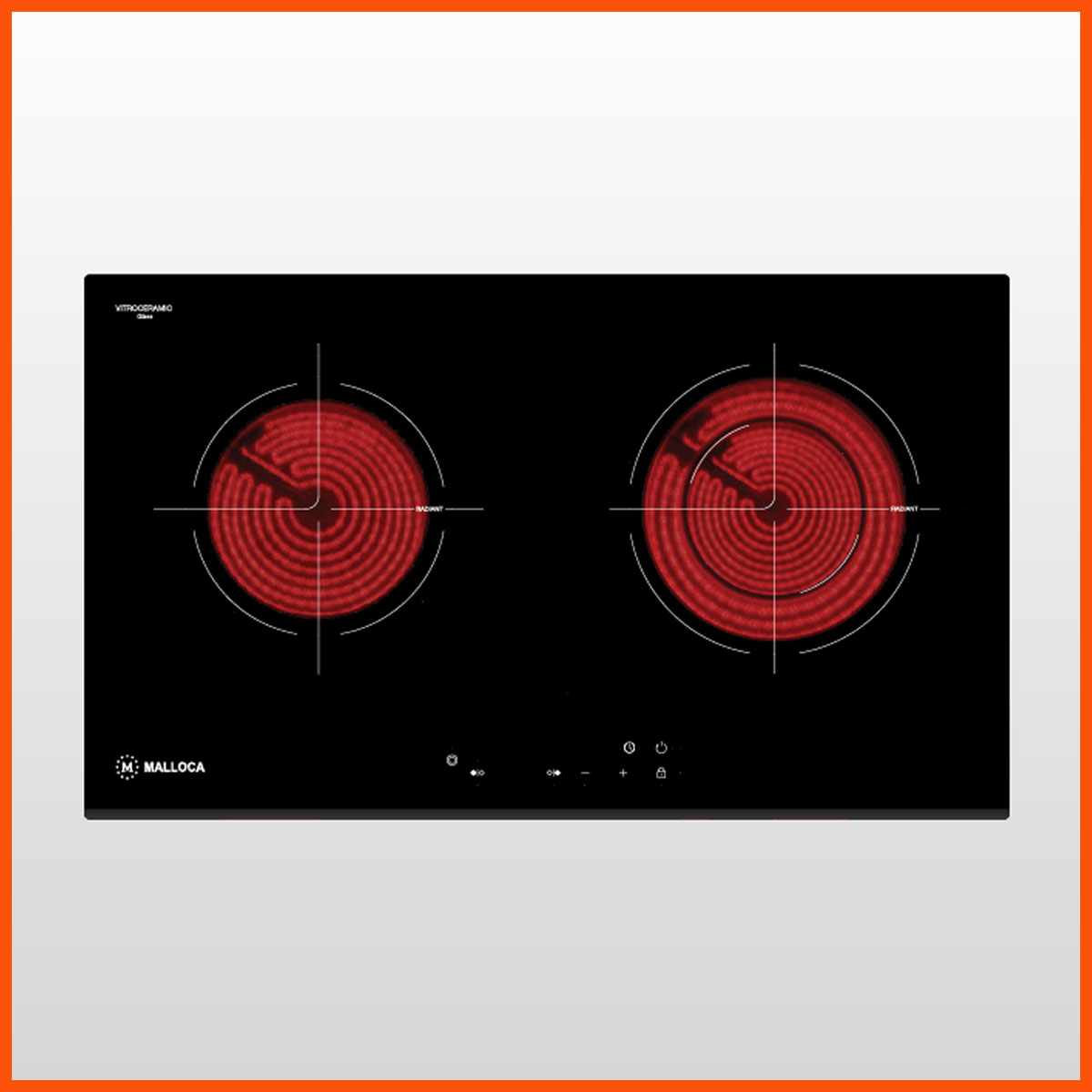 Bếp điện Malloca MH-7320 R chính hãng 2 vùng nấu, thiết kế âm sang trọng