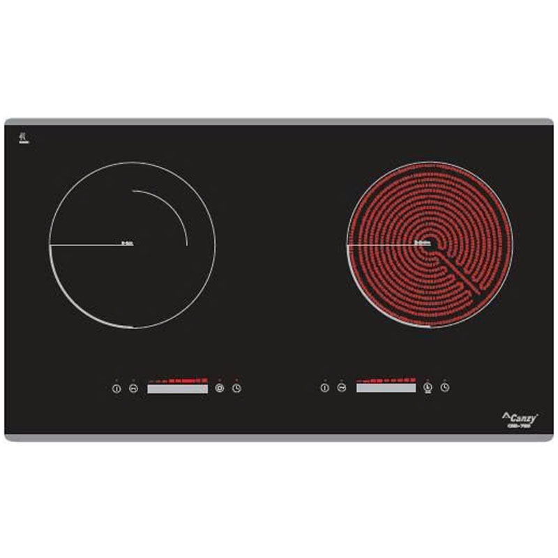 Bếp điện từ Canzy CZE-728 – 2 vùng nấu, mặt kính vát cạnh, công nghệ Inverter tiết kiệm điện