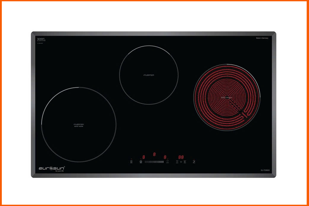 Bếp điện từ Eurosun EU-TE882G 3 vùng nấu hiện đại, chính hãng , tiết kiệm điện