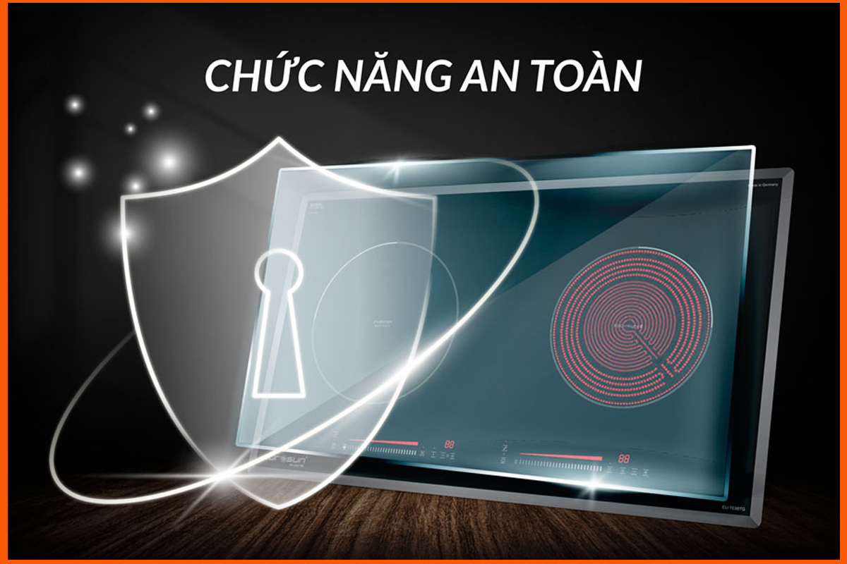Bếp điện từ Eurosun EU-TE887G Tính năng an toàn
