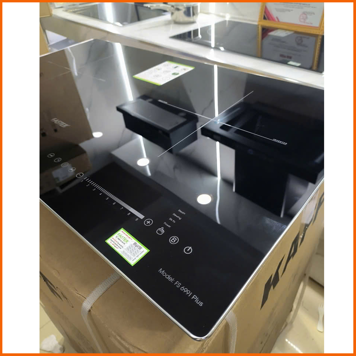 Bảng điều khiển cảm ứng trượt Slide trên bếp từ đôi Faster 699i Plus