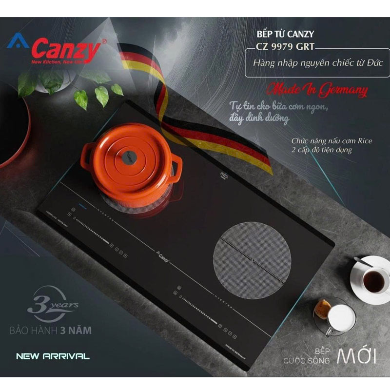 Chức năng nấu cơm thông minh Rice Cooking của bếp từ Canzy CZ 9979 GRT