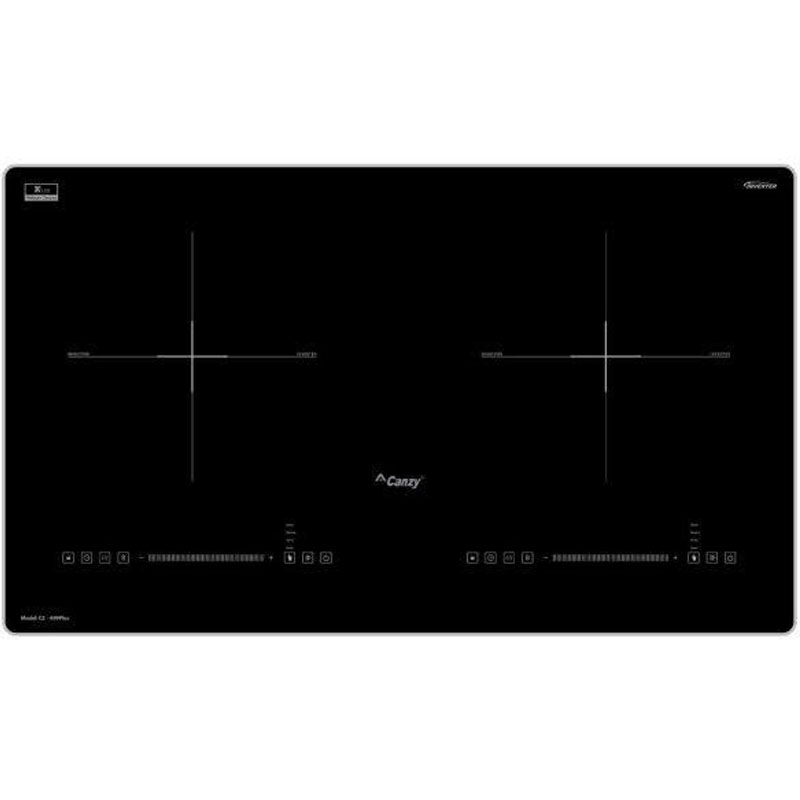 Bếp từ đôi CANZY 699 Plus mặt kính Platinum Ceramic viền kim loại