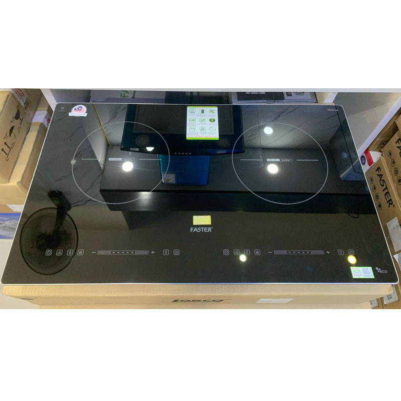 Bếp từ đôi Faster 823i mặt kính Kanger bo viền sang trọng