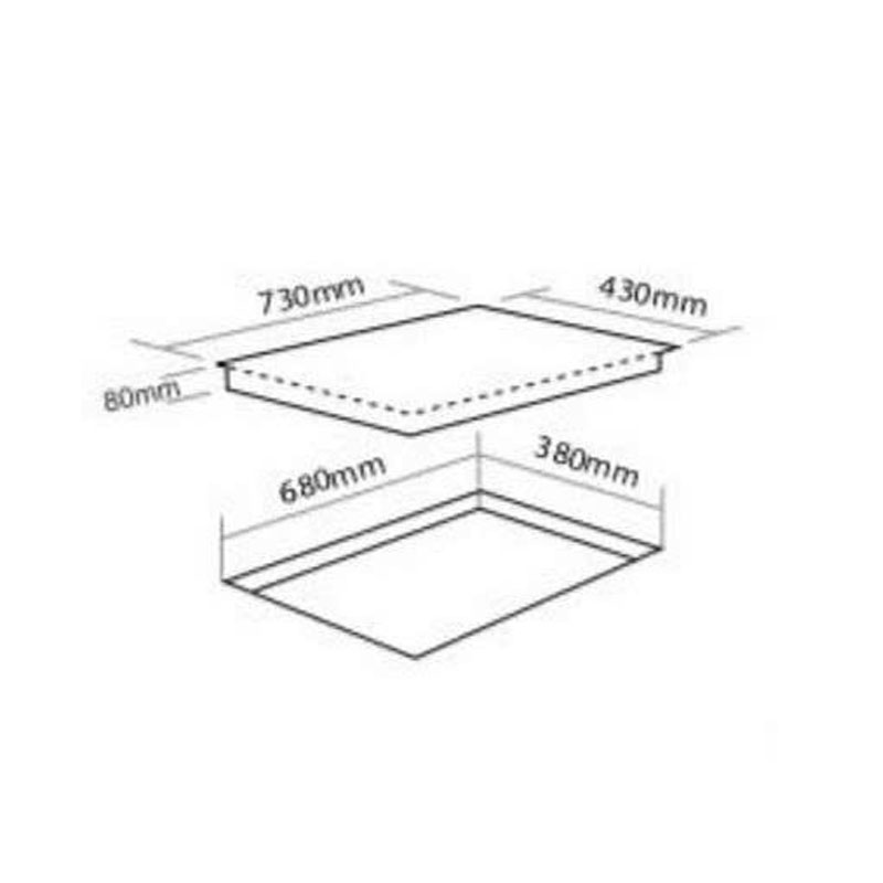 Bếp từ đôi Faster FS 569SM kích thước mặt kính 730x430mm phù hợp bếp chuẩn