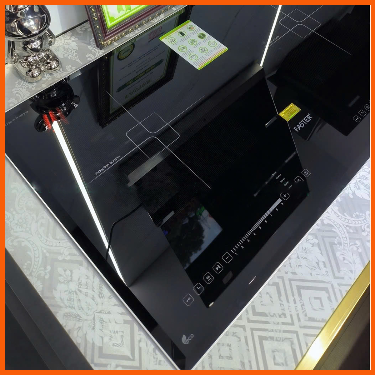 Bếp từ đôi Faster FS 668 Series 9 mặt kính Kanger bo viền sang trọng