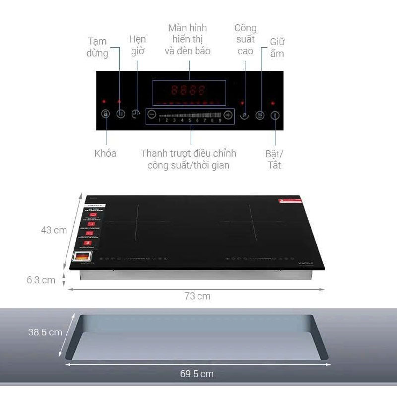Bảng điều khiển cảm ứng trượt mượt mà, dễ sử dụng