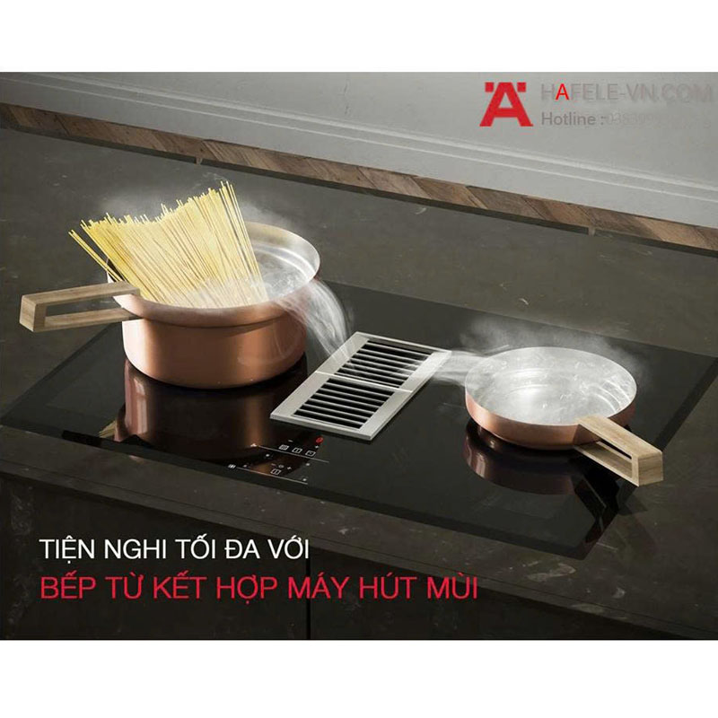 Bếp từ Hafele 4 vùng nấu, thiết kế hiện đại tích hợp hút mùi