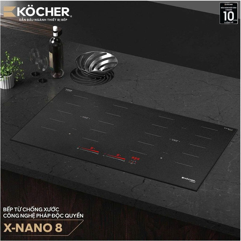 Thiết kế sang trọng bếp từ đôi Kocher X-Nano 8