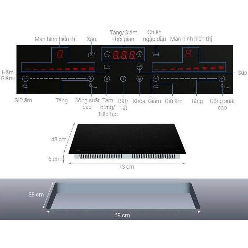 Bảng điều khiển cảm ứng trượt bếp từ TEKA IBC 7320 D