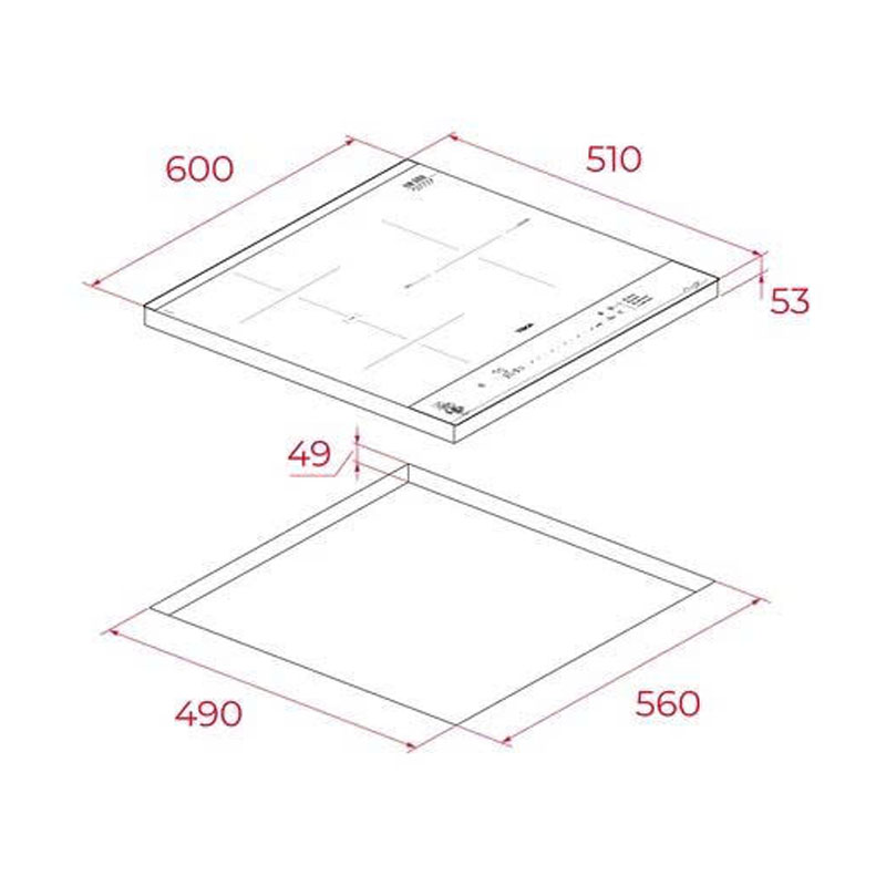 Thiết kế sang trọng bếp từ TEKA IBF 63 FST VG