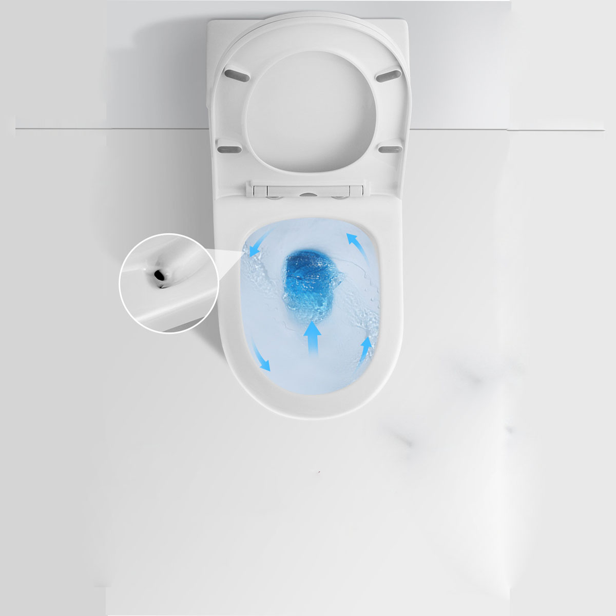 Bồn cầu 1 khối 20S với công nghệ xả xoáy Siphonic mạnh mẽ, không gây tiếng ồn