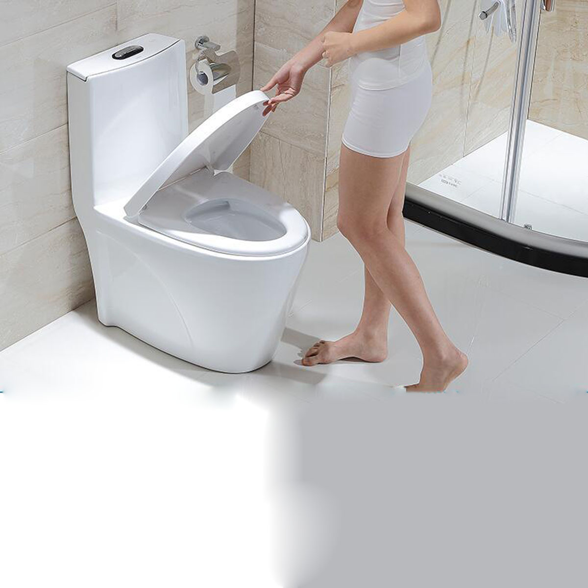 Bồn cầu 1 khối nhập khẩu R 13S kết hợp hài hòa với không gian nội thất phòng tắm