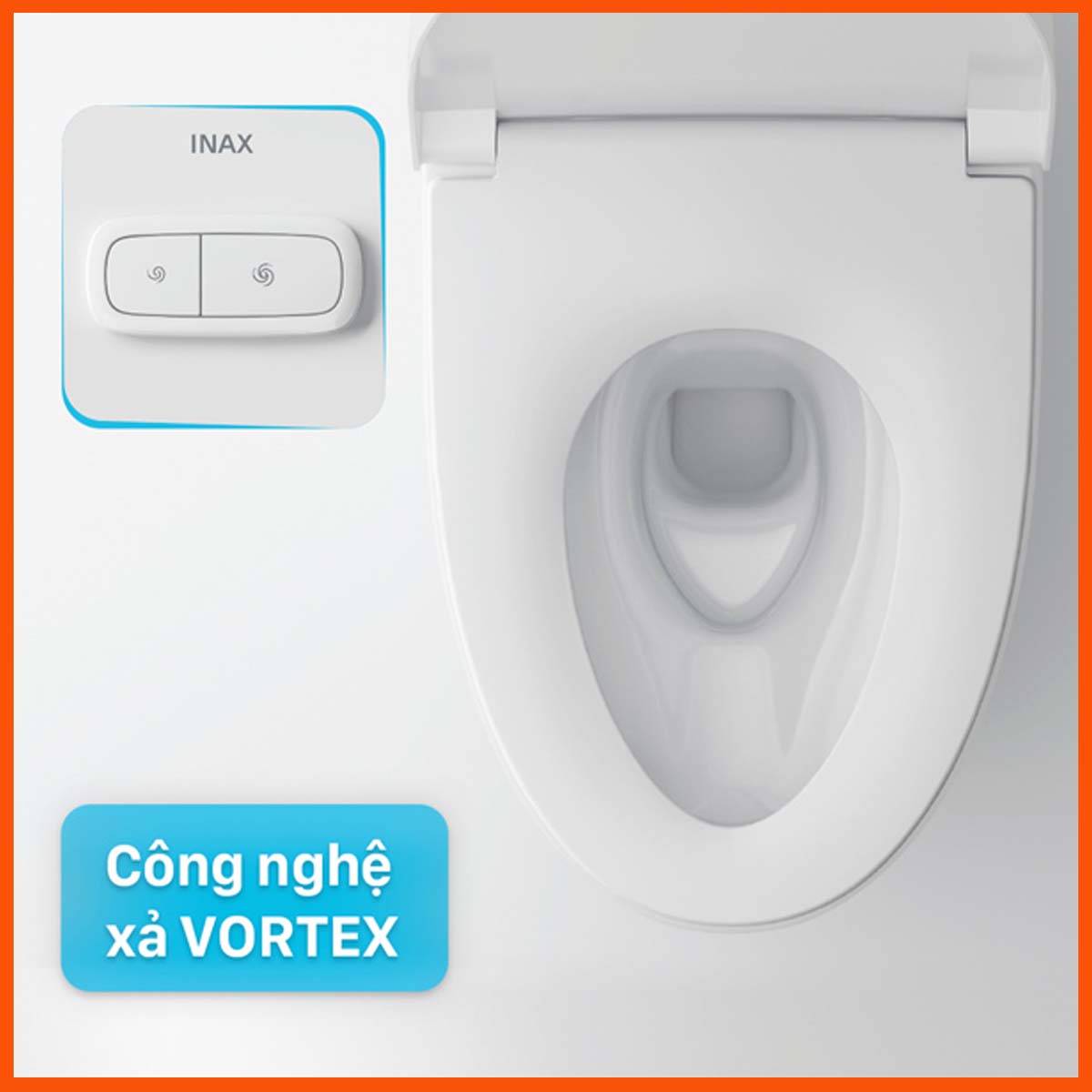 Cận Cảnh Hệ Thống Xả Powerful Vortex Bồn Cầu INAX AC-902VN – Cuốn Trôi Mọi Vết Bẩn