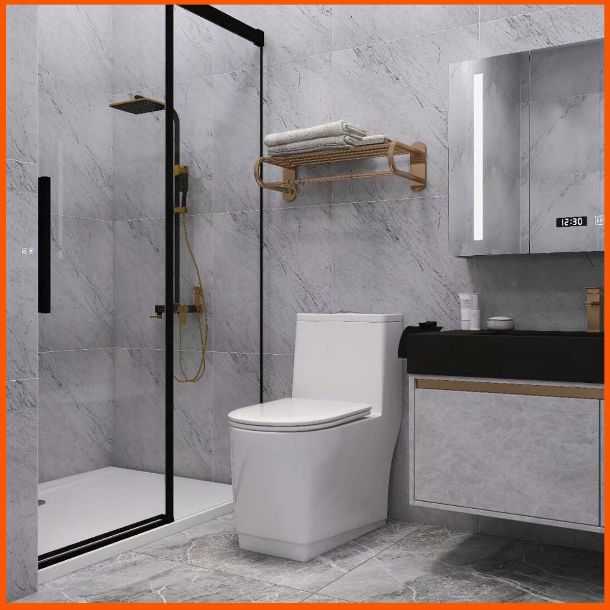 ông nghệ xả xoáy Siphonic của bồn cầu KRASIC K-8097