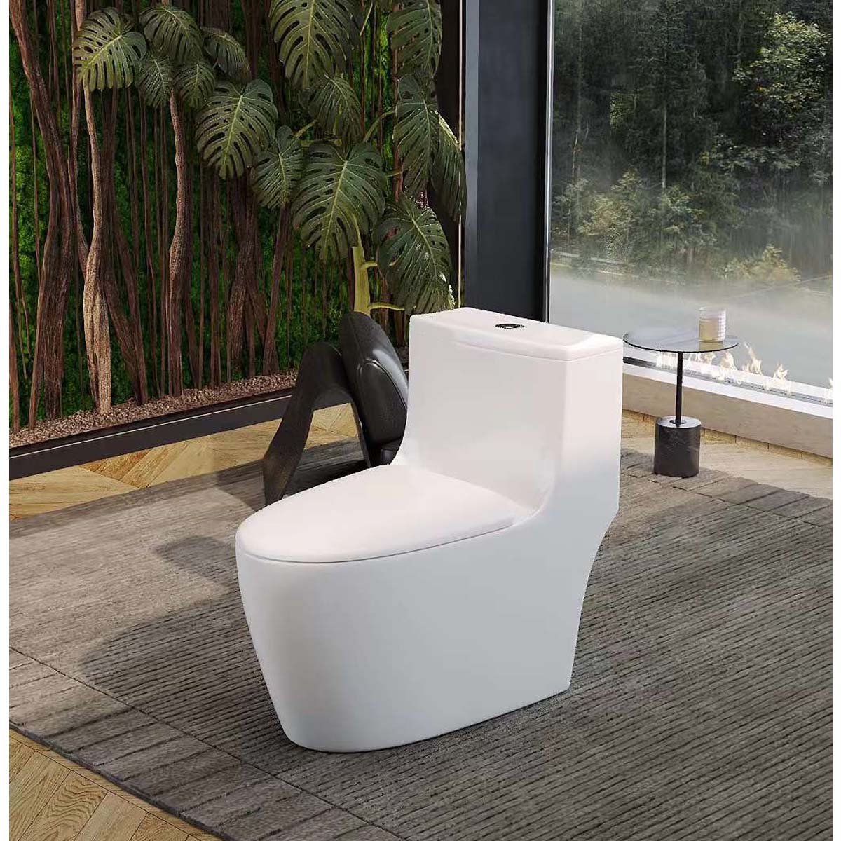 Bồn cầu KRASIC K-8811 liền khối không viền, thiết kế hiện đại, màu trắng sang trọng