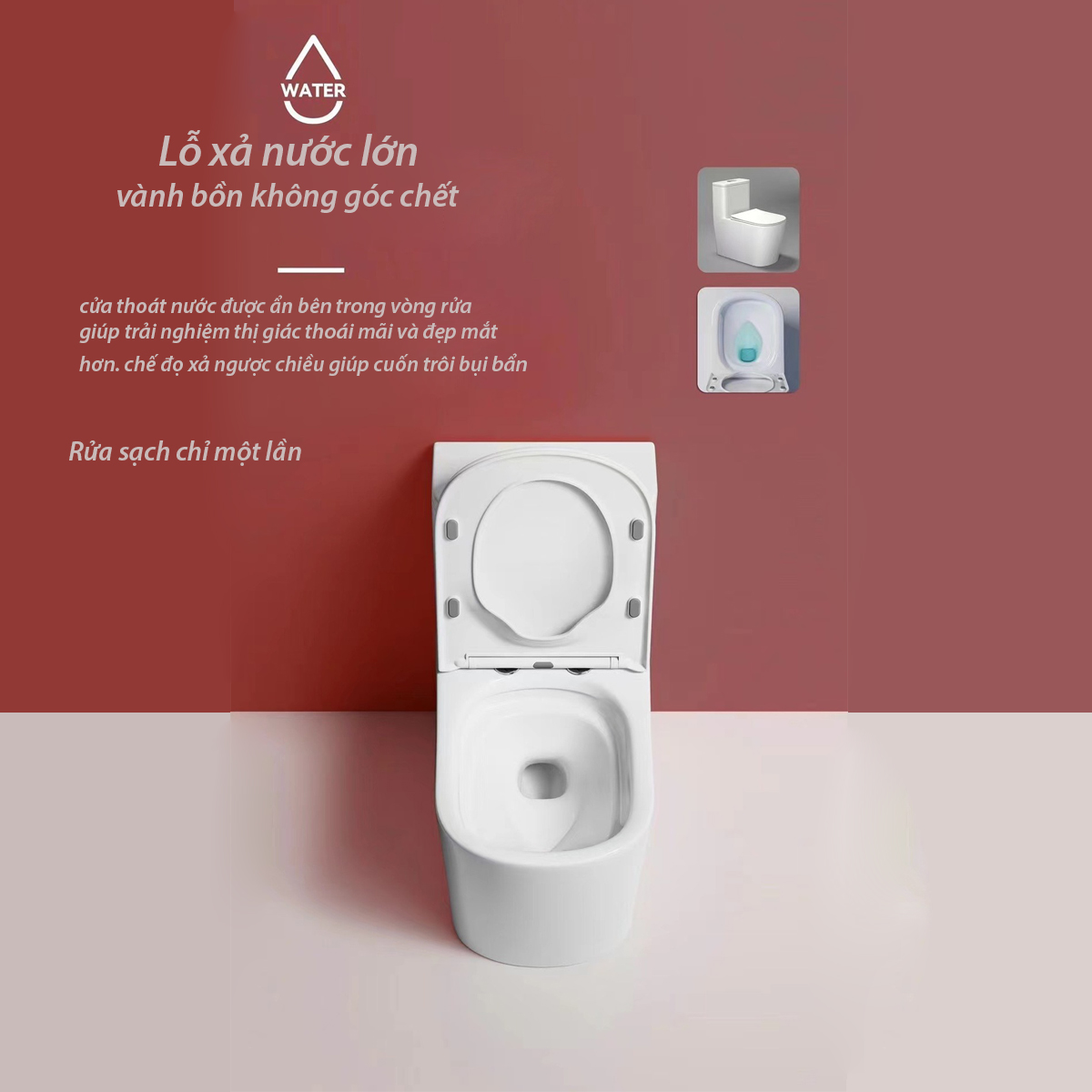 Hệ thống xả nước êm ái của bồn cầu K8097 không gây tiếng ồn