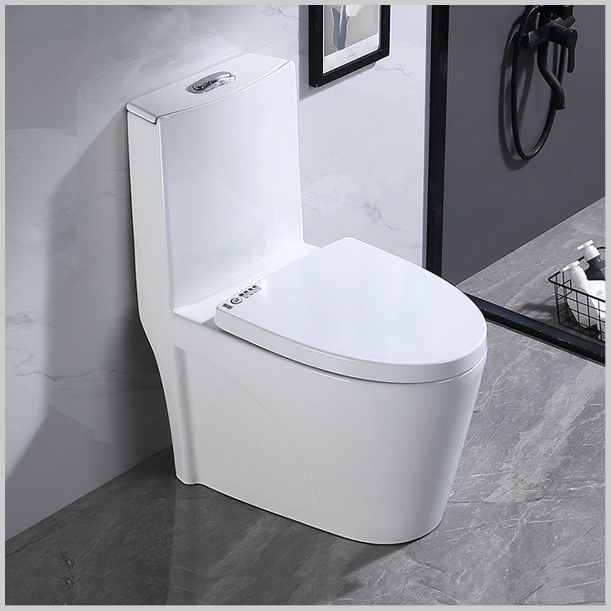 Bồn cầu liền khối CB083 phủ men tuyết Nano Platinum, xả mạnh, chống bám bẩn