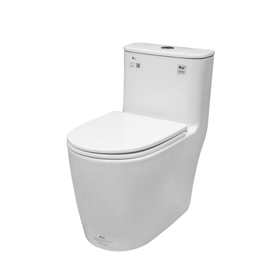 Bồn cầu 1 khối TD LK156 – Công nghệ xả xoáy mạnh, phủ Nano chống bám bẩn, thiết kế hiện đại, tiết kiệm nước