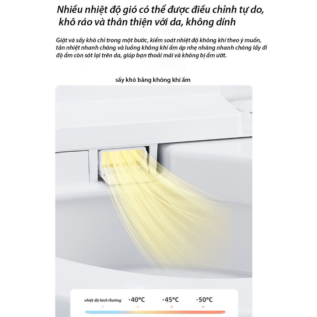 Chế độ sấy khô của bồn cầu 6942B giúp làm khô sau khi xịt rửa