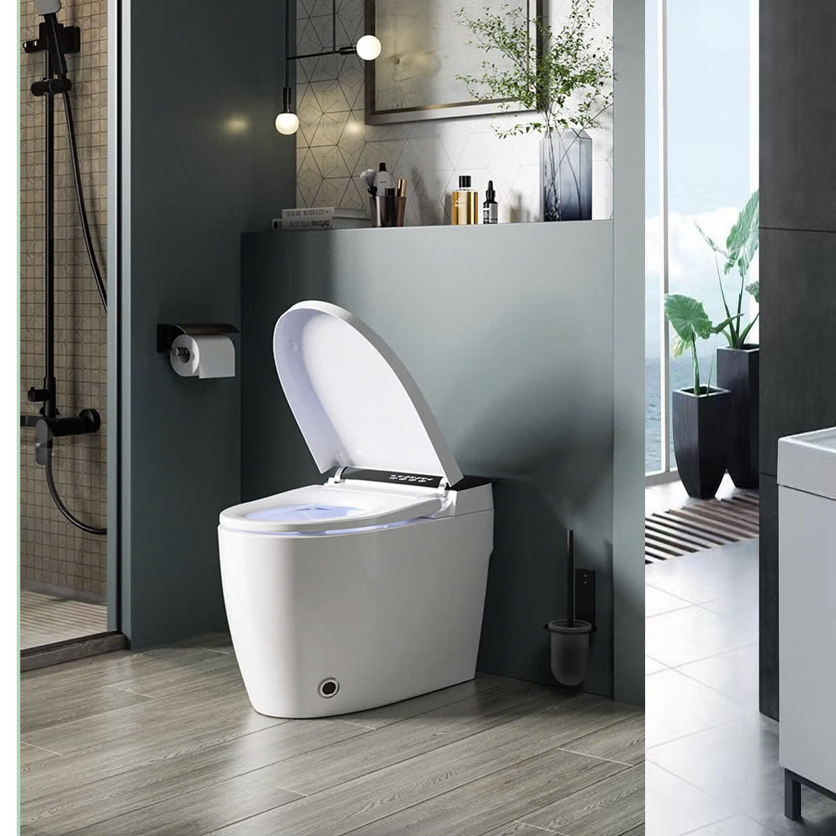 ồn cầu 6942B với công nghệ cảm biến tự động đóng/mở nắp