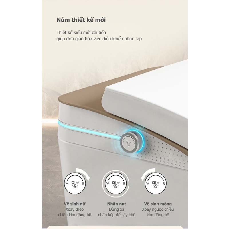 Bồn cầu thông minh KRASIC K-909 núm vặn thông minh
