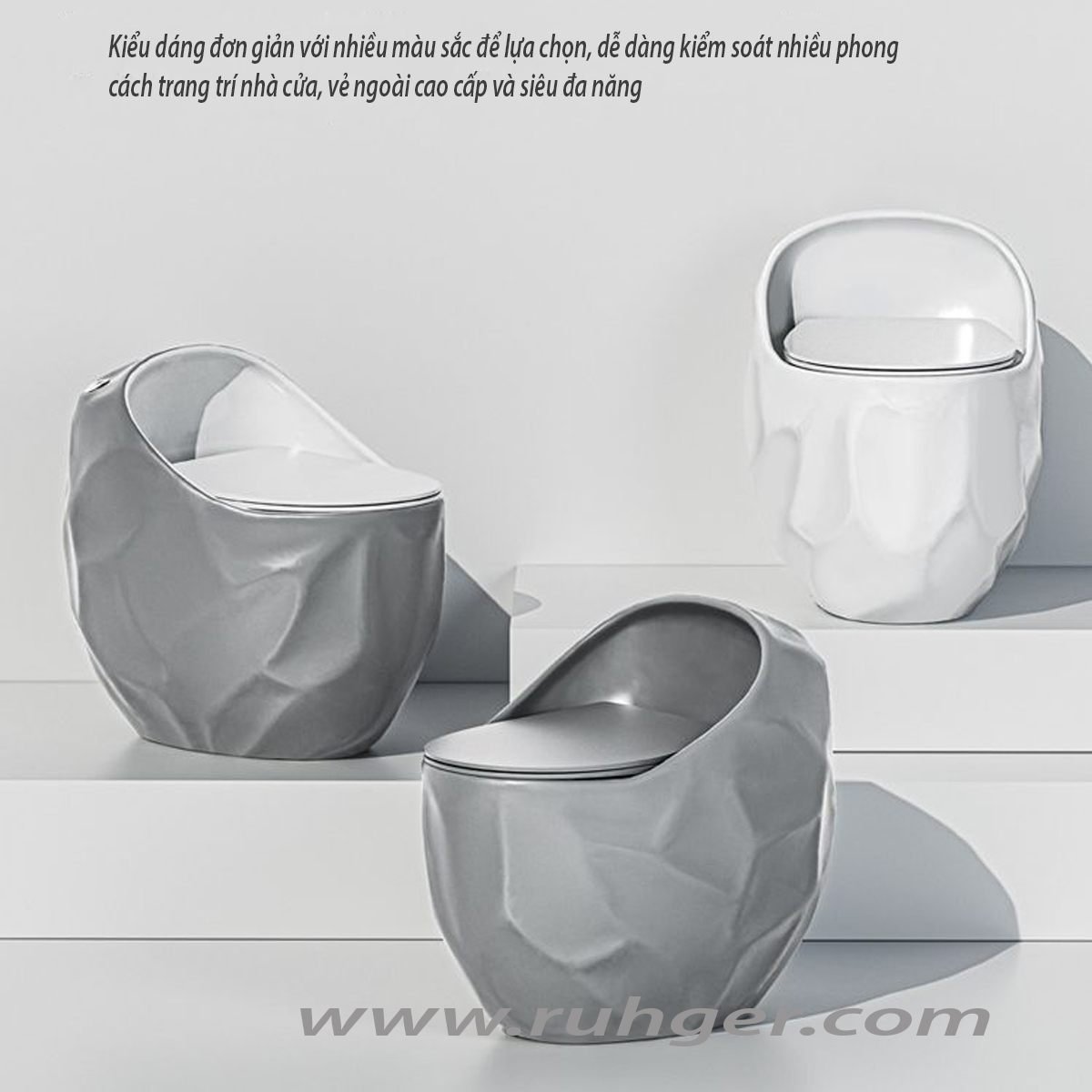 Bồn cầu trứng CR6660 mẫu mới 2025 - Chống bám bẩn, tiết kiệm nước