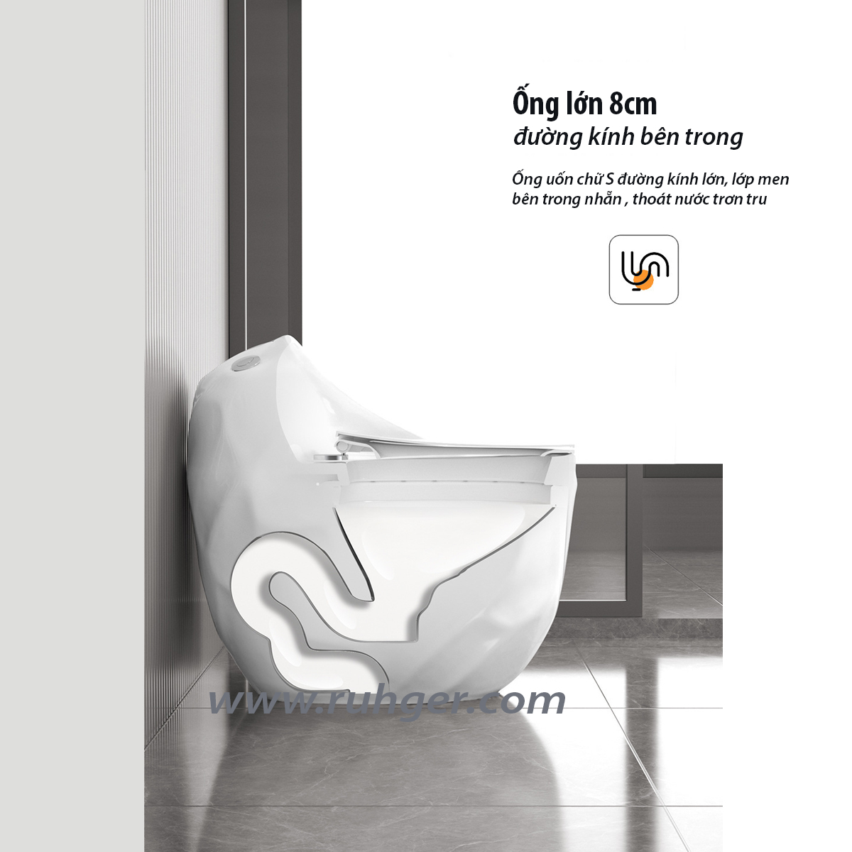 Bồn cầu CR6660 - Chống thấm nước, dễ lau chùi, luôn sạch sẽ