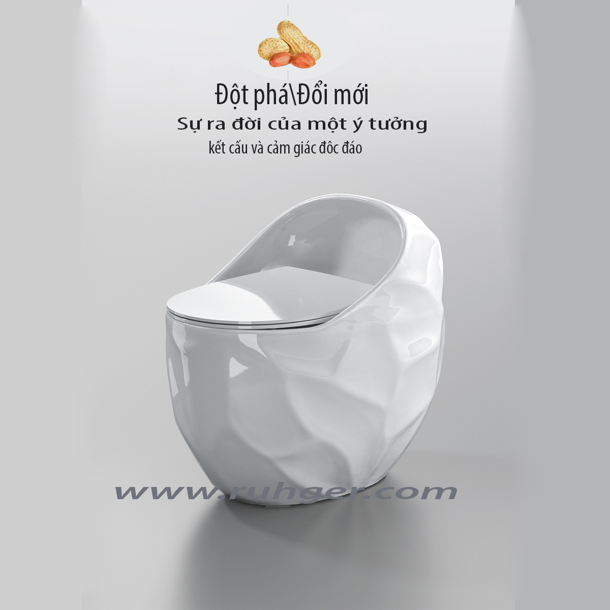 Bồn cầu trứng CR6660 màu trắng - Sang trọng, phù hợp mọi không gian