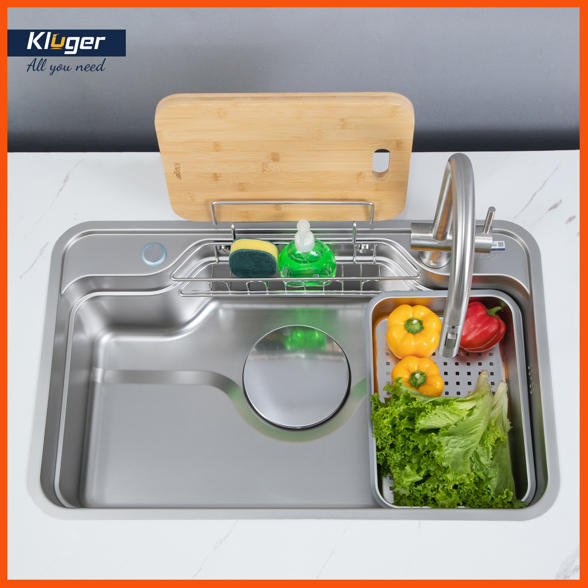 Inox POSCO 304 cao cấp – bền đẹp, chống ăn mòn, an toàn sức khỏe trên chậu Kluger KF7848FS