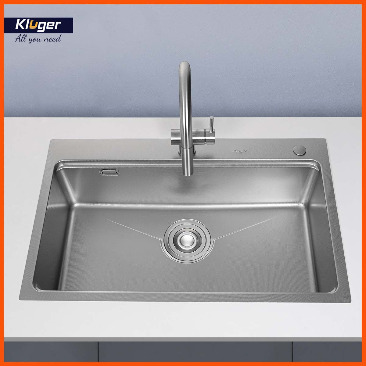Chậu rửa bát Kluger KW8181FS làm từ inox POSCO 304 dày 1.0mm chống ăn mòn