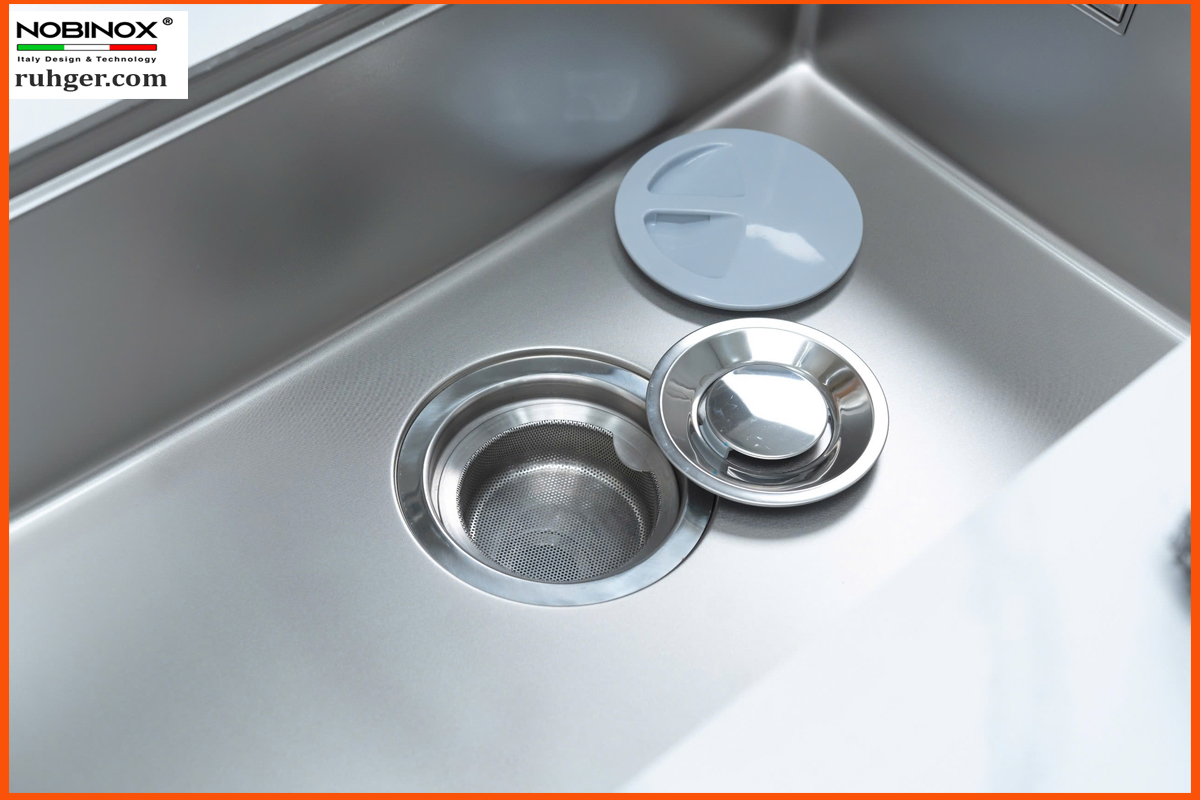 Bát rác 3 lớp lọc chống tắc đi kèm Chậu Rửa Bát NoBiNox NN974DT