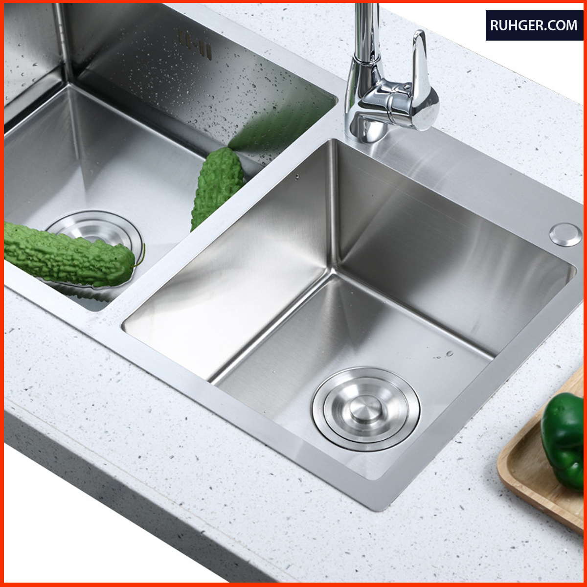 Chậu rửa bát KP – CR02 – 8245L bề mặt xước mờ chống bám dầu