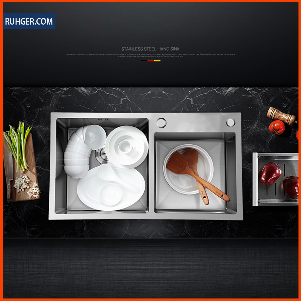 Công nghệ chống ồn chậu rửa bát KP – CR02 – 8245L giúp giảm tiếng nước chảy