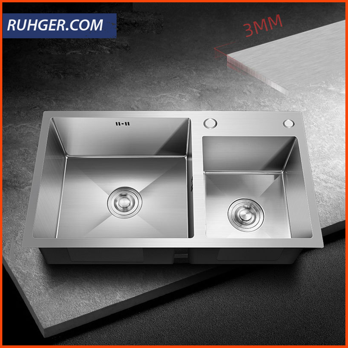 Chậu rửa bát 2 hố KP – CR02 – 8245L inox 304 cao cấp