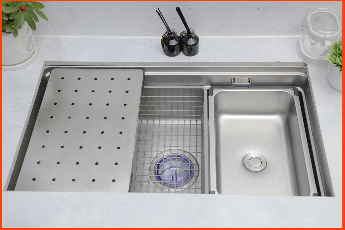 Chậu rửa bát KP – CR02 – 7745AMG 1 hố rộng rãi, dễ dàng rửa nồi chảo lớn