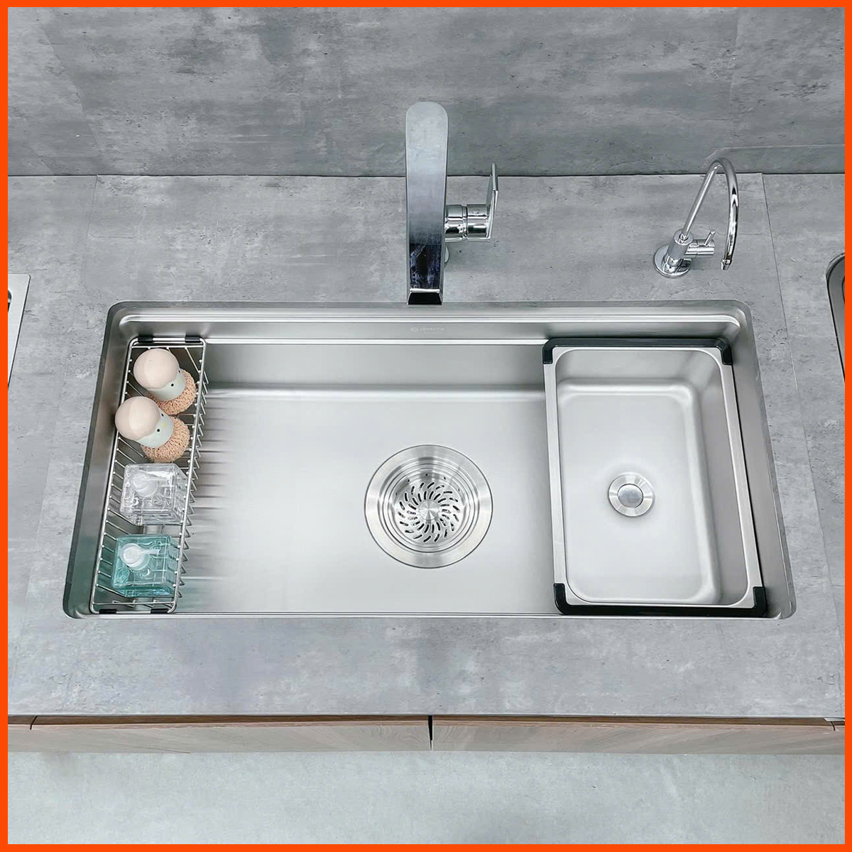 Chậu rửa bát inox cao cấp SENSUTO S8650TS Decor chống xước, chống bám bẩn